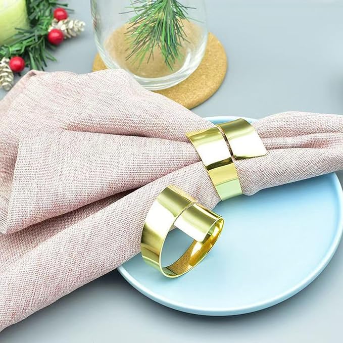 Set of 6 Elegant Gold Napkin Rings, Perfect Table Setting Decor - Image 4