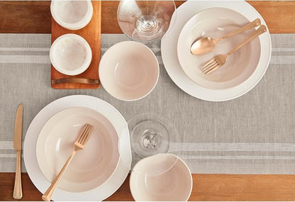 Solino Home 100% Pure Linen Table Runner, 14 x 60 in, French Stripe | Table - Image 4