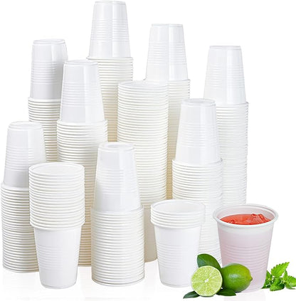 Lilymicky 500 Pack 7 oz White Plastic Cups, Disposable Drinking Cups | Non-slip by Lilymicky