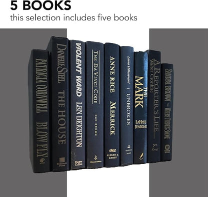 Real Books by Color® (Set of 5, Black Gold) Decorative Bookshelf Home Decor Shelf Styling Photo Prop