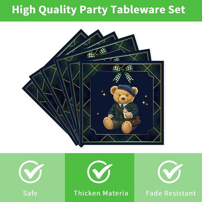 96 Pcs We Can Bearly Wait Baby Shower Decorations, Bear Tableware Set | - Image 4