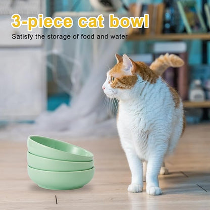 Howise 5.3 in Ceramic Cat Bowls Set, Shallow Food Bowl - Image 7