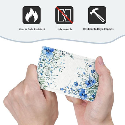 Light Switch Cover Blue Watercolor Flowers Retro Floral Leaves Wall Plate Cover 1 Gang Blank No Device Decorative Outlet Covers Electrical Switchplate for Bathroom Bedroom Decor