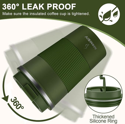 MOMSIV 12oz Travel Coffee Mug, Insulated Coffee Cup - Image 5