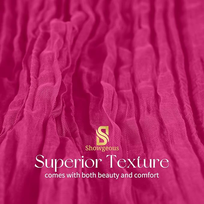 Showgeous 4 Pack Fuschia Cheesecloth Table Runner, 17 x 108 Inches | Boho - Image 4
