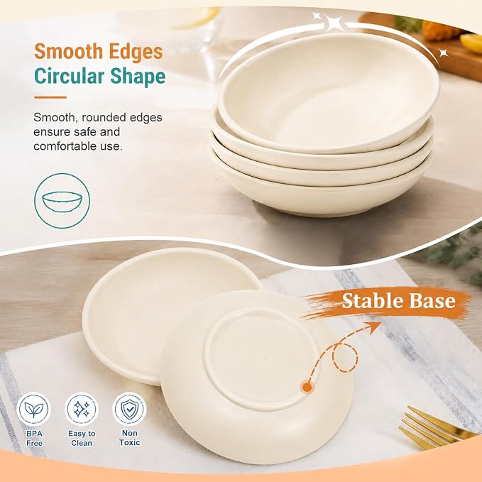 PYRMONT 2 Oz Soy Sauce Dish 8 Pcs Mini Bowls Wheat Straw Unbreakable Bowls - Image 3