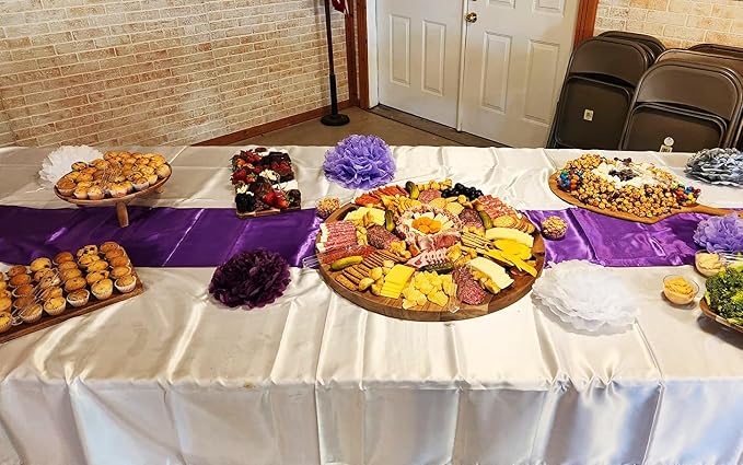 Pack of 10 Satin Purple Table Runners 12 x 108 Inches - Image 8