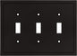 Modern Edge Decorative Wall Plate Switch Plate Outlet Cover, Durable Solid Zinc Alloy (Triple Toggle, Matte Black)