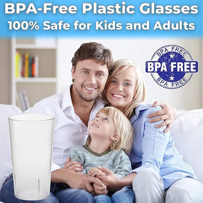 Restaurant Grade, BPA-Free 12oz Clear Plastic Cups 24pk. Super Durable - Image 3