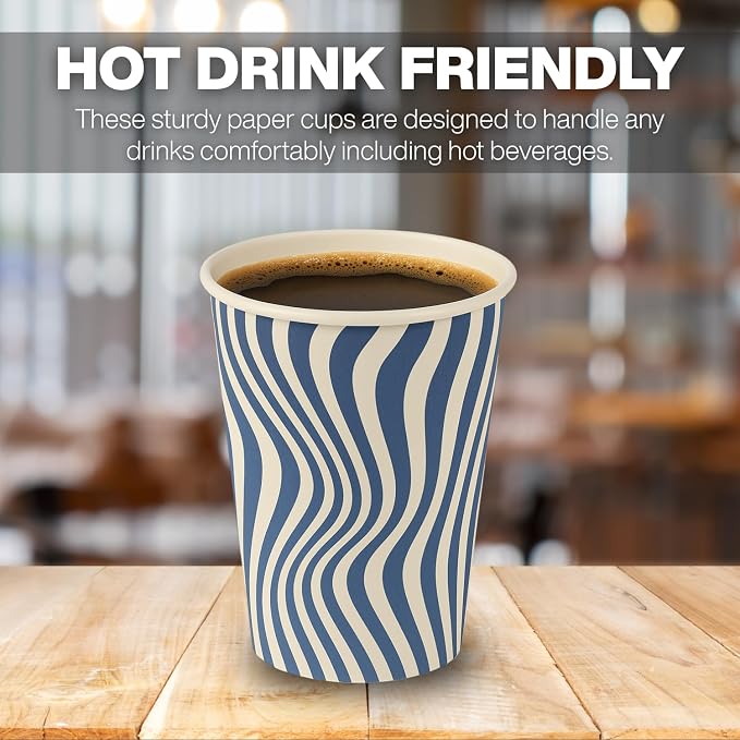 Disposable Coffee Cups with Lids, To Go Paper Hot Cups, Cocoa - Image 4