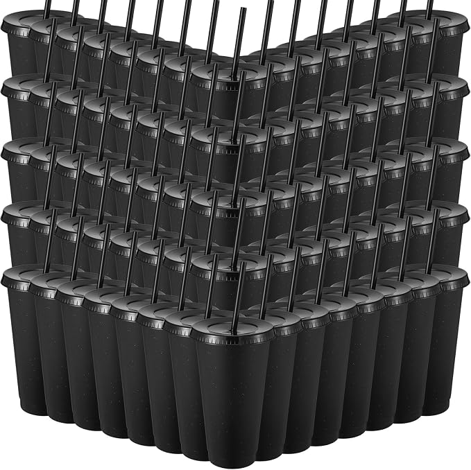 Honeydak 150 Pack Tumbler with Straw and Lid Bulk Cups by Honeydak