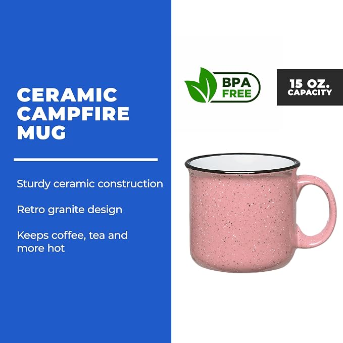 Set of 16 Ceramic Campfire Mugs – 15 Oz, Camping – Customizable - Image 2