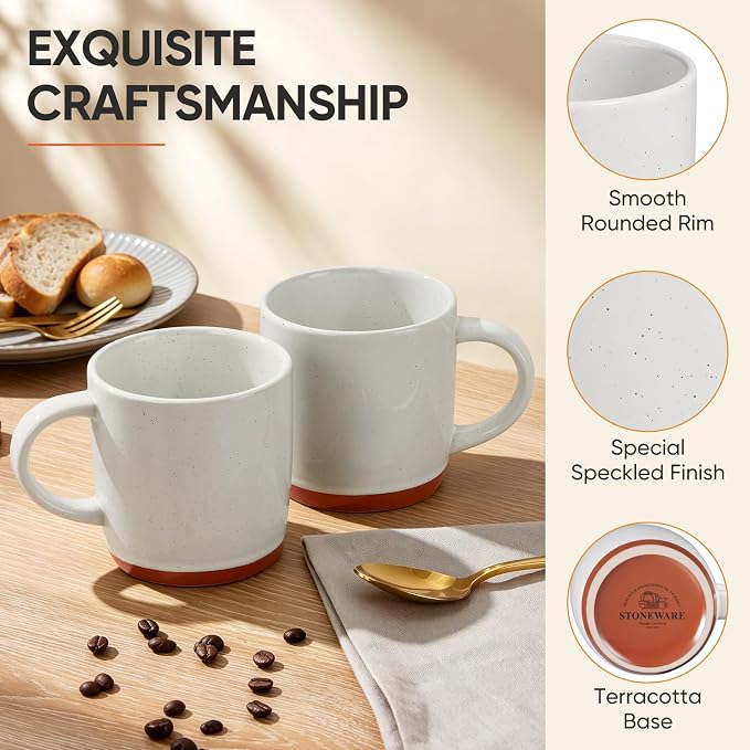 E-far Ceramic Coffee Mug Set of 6, 12oz Stoneware Coffee Cup - Image 3