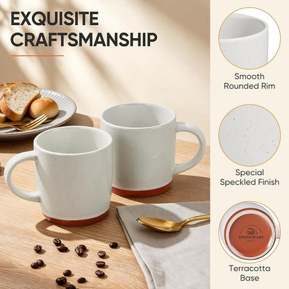 E-far Ceramic Coffee Mug Set of 6, 12oz Stoneware Coffee Cup - Image 3