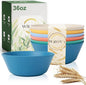 Wheat Straw Bowls Set 36oz, Cereal Bowls Soup Bowls Set of 6, Unbreakable Salad by WROVA