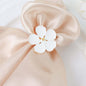 Efavormart 4 Pack | White & Gold Metal Flower Napkin Rings, Floral Serviette by efavormart