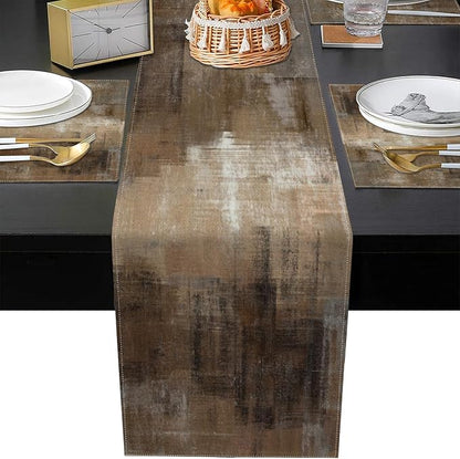 Emvency Table Runner and Placemats Set of 6, Abstract Vintage Modern | Painting - Image 7