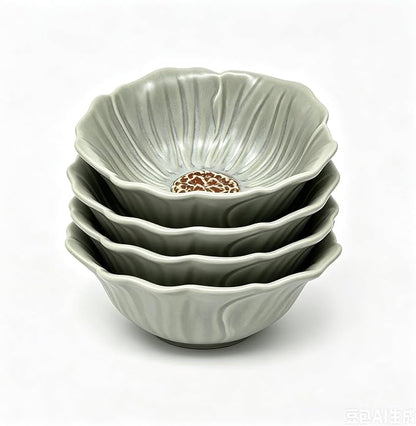 KOOV 24oz Cereal Bowls Set of 4, Vintage Hand-Painted Porcelain Soup Bowls by KOOV