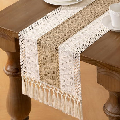 MLMW Boho Jute Table Runner Farmhouse Burlap Small Table Runner Dresser Runner - Image 4