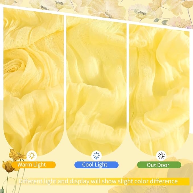 Showgeous 30 Pack Light Yellow Cheesecloth Table Runner, 17 x 108 Inches | Boho - Image 7