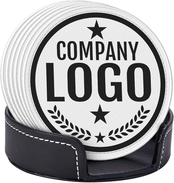 Custom Leather Coasters with Logo - Image 6