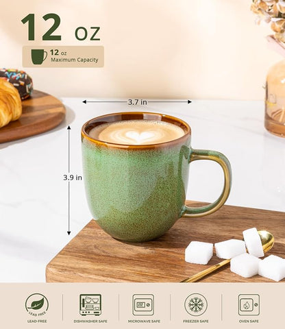 LERATIO Ceramic Coffee Mugs Set of 6, 12oz Handmade Coffee Mugs Set | Large - Image 2