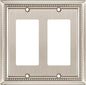 Henne Bery Sunken Pearls Heavy Duty Decorative Wall Plate Switch Plate Outlet Cover (Double Decorator, Satin Nickel)