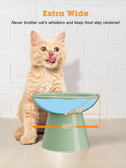 LoeJan Elevated Cat Food and Water Bowls Set, Extra Wide and Raised Ceramic - Image 5