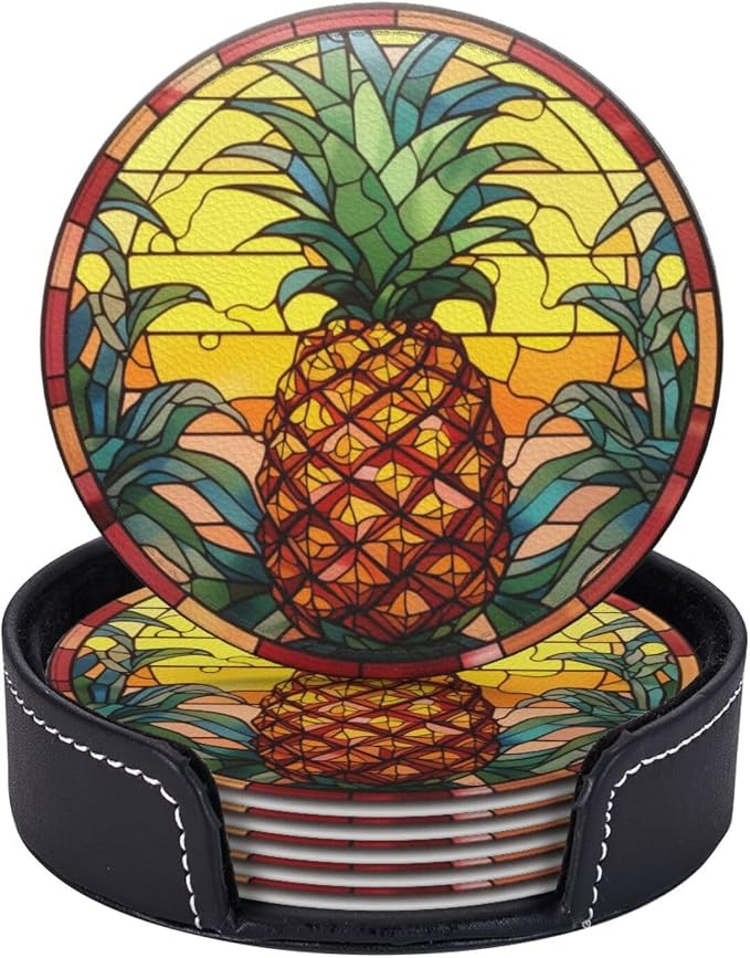 Pineapple Coasters for Drinks, Pineapple Decor Bar Drink Coasters for Coffee - Image 2