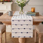Artoid Mode Dark Blue Boho Farmhouse Cotton Woven Table Runner, Seasonal Summer by ArtoidMode