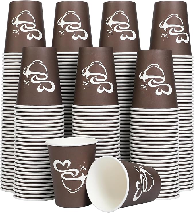 Clawsoff 300 Count 12 oz Paper Coffee Cups Disposable Hot Coffee Cups Brown | by BuyNow