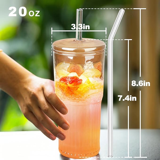 JunVpic Glass Coffee Tumbler, 20 oz Glass Cup - Image 3