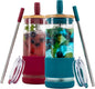 Pandaloo® Glass Cups With Lids and Straws -20 Fl Oz- Perfect Size Iced Coffee by Pandaloo