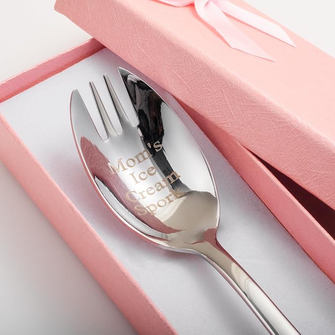 Alata Spork Gift for Mom, 5.7 Inches Salad Forks For Dessert, Ice Cream - Image 4