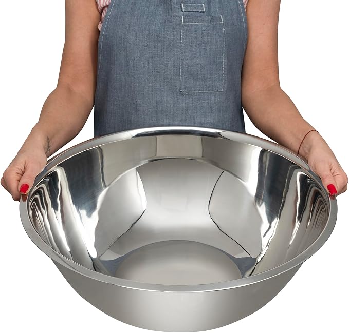 16 Quart Large Stainless Steel Mixing Bowls Set, Nesting Bowls | Extra Large by WHYSKO