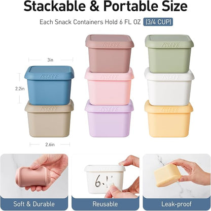 ISSEVE 8Pack 6oz Silicone Snack Containers - Image 2