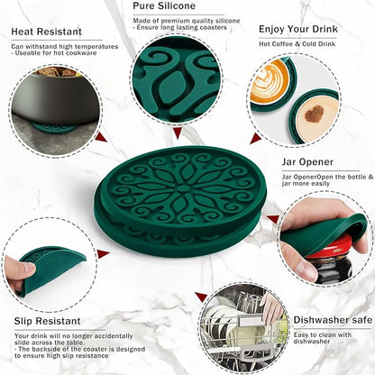 Silicone Coasters for Drinks, Resistant Reusable Drink Coasters-Great Gift for - Image 6