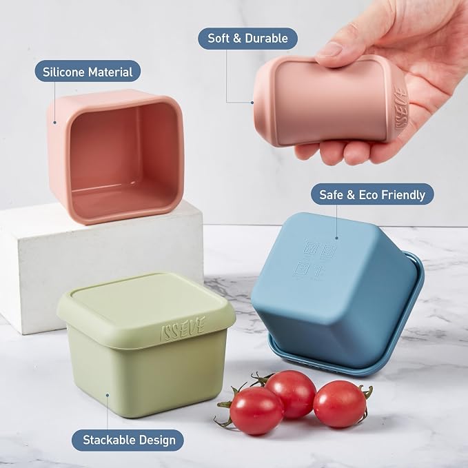 ISSEVE 4pack 6oz Silicone Snack Containers - Image 7