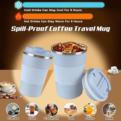 Vacuum Insulated Stainless Steel Travel Coffee Mug, Leak Proof Cup - Image 2