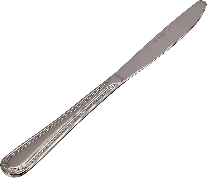 Winco 12-Piece Dots Dinner Knife Set, 18-0 Stainless Steel, Restaurant service by Winco