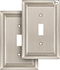 Henne Bery Sunken Pearls Heavy Duty Decorative Wall Plate Switch Plate Outlet Cover (Single Toggle, 2 Pack, Satin Nickel)