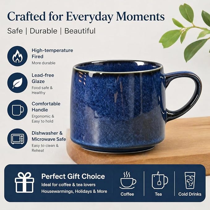 12oz Minimalistic Ceramic Pottery Coffee Mug, earthen Tea Mug - Image 2