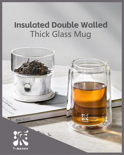 ZENS Modern One Touch Tea Maker, Glass Tea Infuser Pot - Image 4