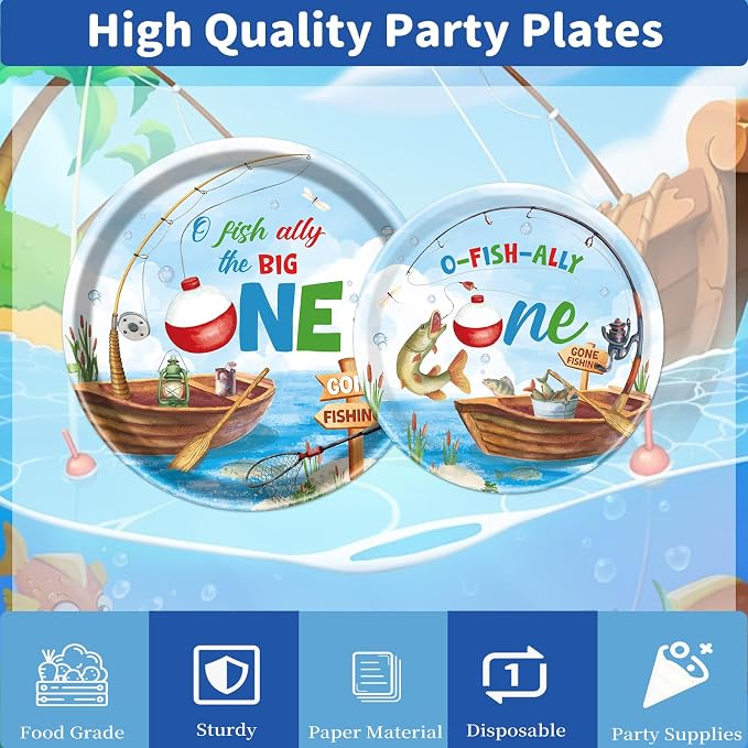 Rakuto Ofishally One Birthday Party Decorations, Serve 24 - Image 4