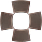 Wedge Shape Placemats for Round Dinner Table Woven Vinyl Wipe Clean Non Slip Plastic Table Mats Set of 4（Brown）