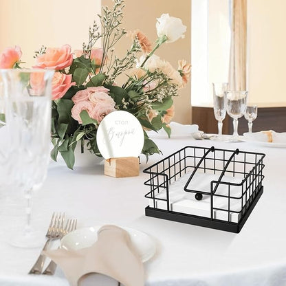 Napkin Holders for Paper Napkins, Farmhouse Napkin Holder for Table, Flat - Image 6