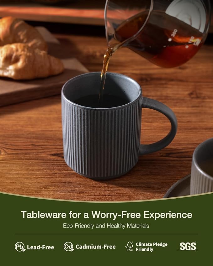 famiware Coffee Mug Set for 8, Star 12 oz Catering Mugs Cup Set - Image 2