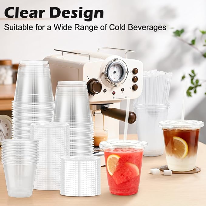 Lamosi 100 Pack 12 oz Clear Plastic Cups - Image 5