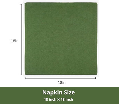 PurpleEssences Set of 12 Cloth Dinner Napkins 100% Cotton 18x18 Inch - Soft Durable Washable - Ideal for Farmhouse Party Fall Thanksgiving - Perfect Everyday Use Table Linen - Sage Green