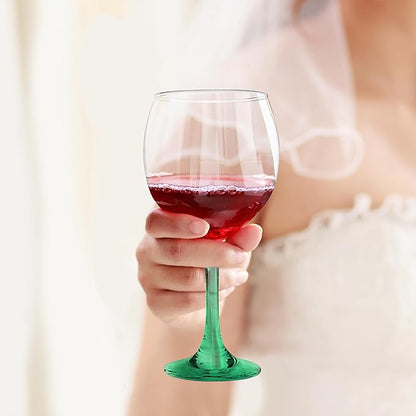 DISCOUNT PROMOS Premiere Wedding Wine Glasses 20.5 oz. Set of 12, Bulk Pack - Restaurant Glassware, Perfect for Red Wine or White Wine - Green